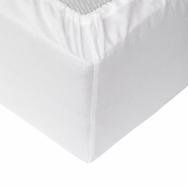 PROSTĚRADLO PRUŽNÁ POLYBAVLNA 90X200+25 BÍLÁ