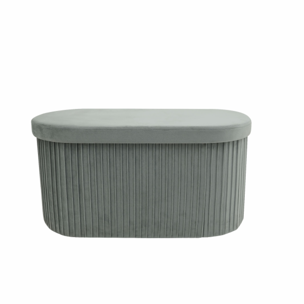 Drážkovaný puf hs522-9 78x38x38 cm šedý