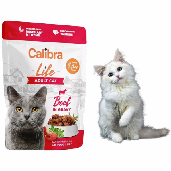 CALIBRA Cat Life Adult Beef in gravy - mokré krmivo pro k...