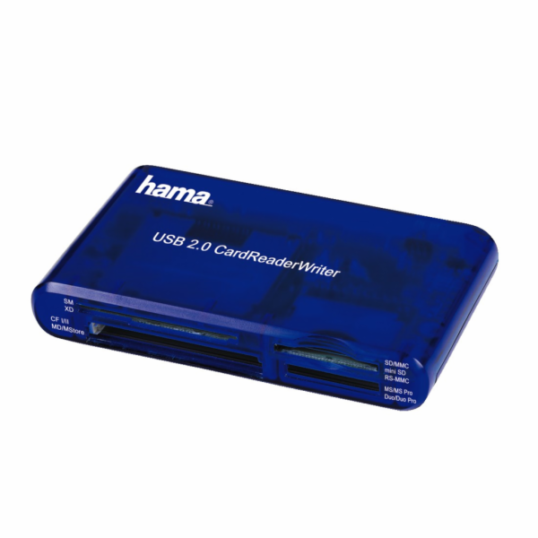Čtečka karet Sandisk (Hama) 35v1, USB 2.0, modrá