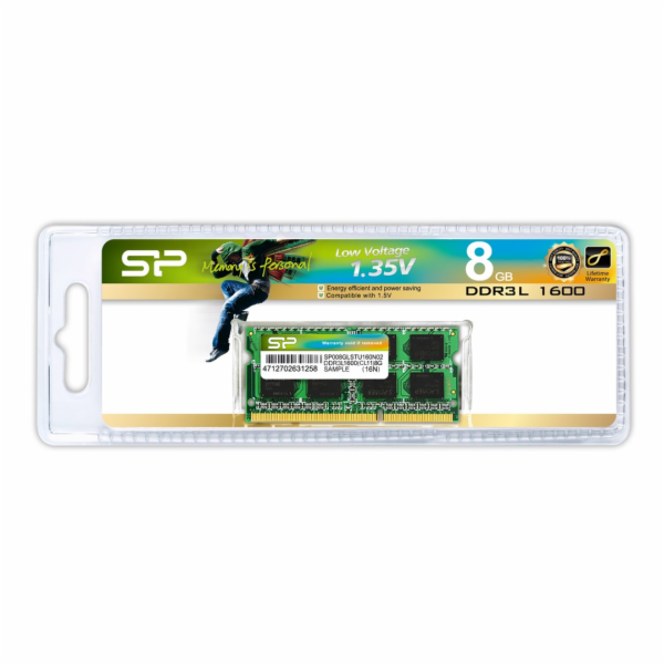 Paměť pro notebook Silicon Power SODIMM, DDR3, 8 GB, 1600...