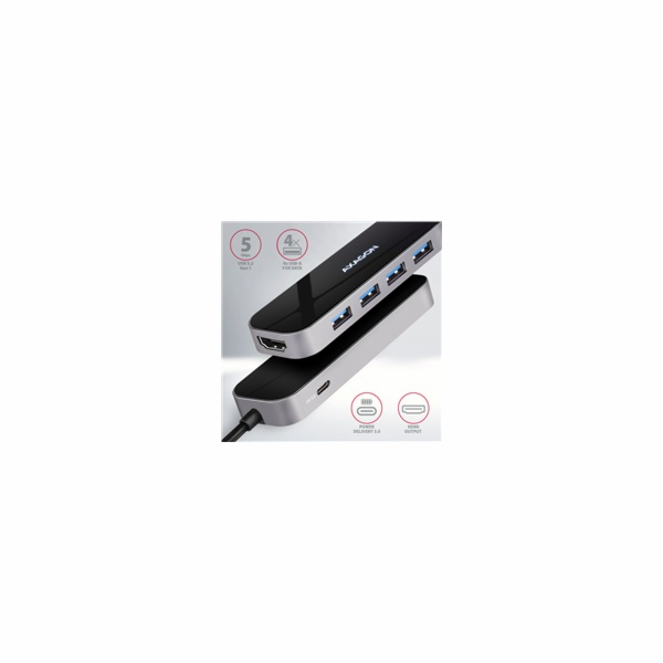 AXAGON HMC-6H4A, USB 3.2 Gen 1 hub, porty 4x USB-A, HDMI ...