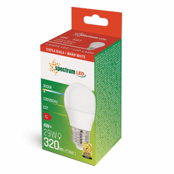 LED LAMPA E27 P45 4W 3000K 320LM
