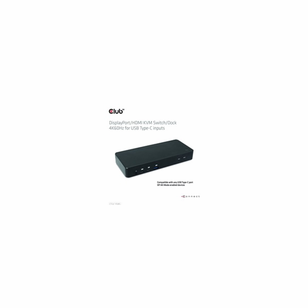 Club3D Dokovací stanice DisplayPort / HDMI KVM Switch, US...