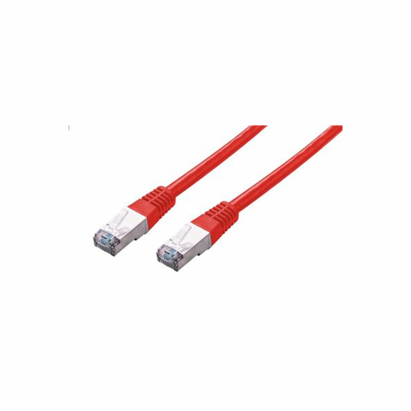 C-TECH kabel patchcord Cat5e, FTP, červený, 0,5m