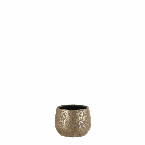 Hrnec Mica Clemente 1055434, keramika, H 16,5 cm, zlatý