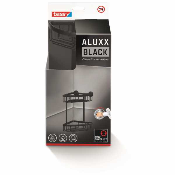 ÚHLOVÝ SPRCHOVÝ REGÁL TESA ALUXX40507 ČERNÝ