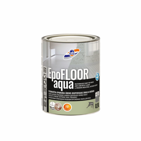 Epoxidová barva Rilak Epofloor Aqua šedá 0,9l