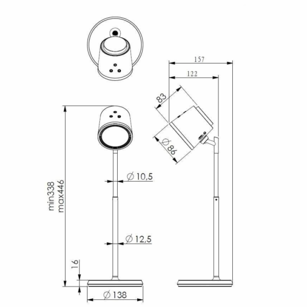 Svítilna BL-1005 WHITE, LED, stojací lampa, 6W