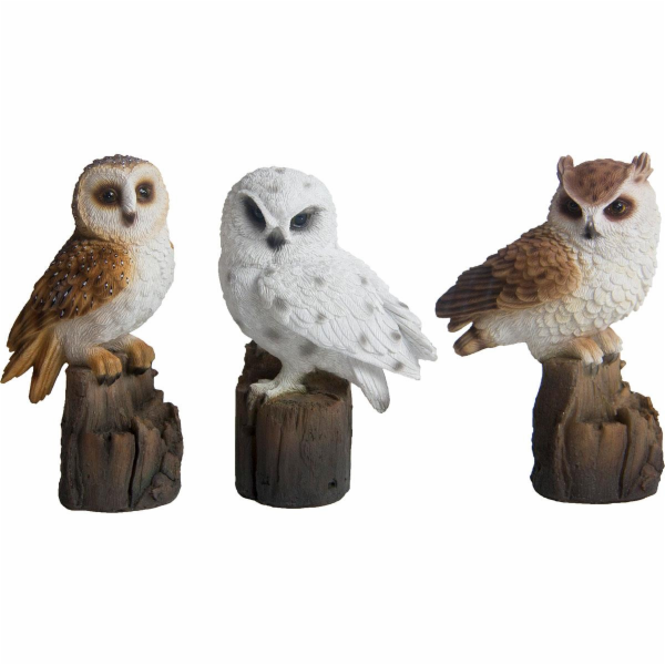 Dekorace "Sova" 37000209, 7,6 cm x 6,6 cm x 15,3 cm