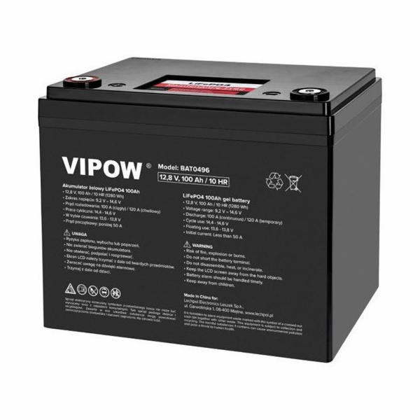 Baterie LiFePO4 12,8V 100Ah VIPOW BAT0496 s BMS