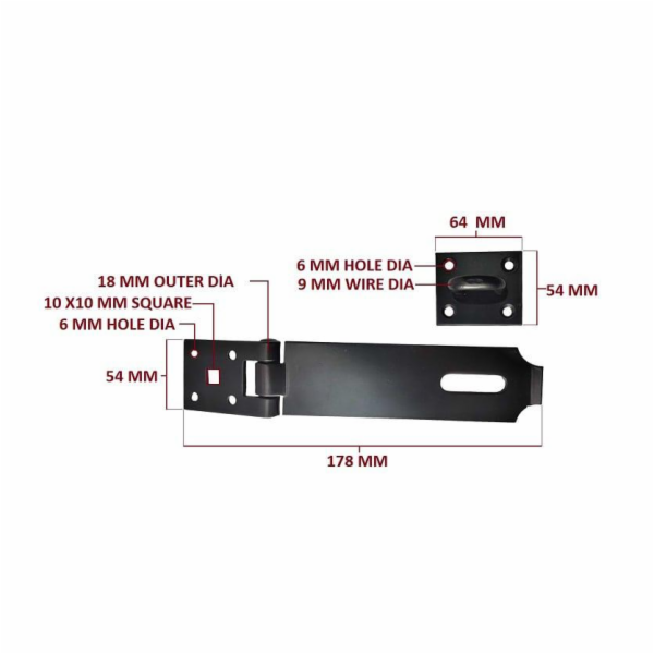 Závora dveří Okko GB-1503, černá 177 mm