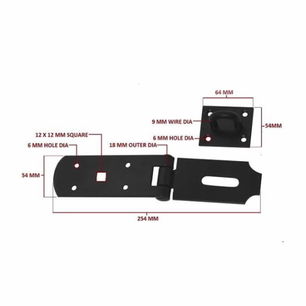 Dveřní západka Okko GB-1504, černá 254 mm