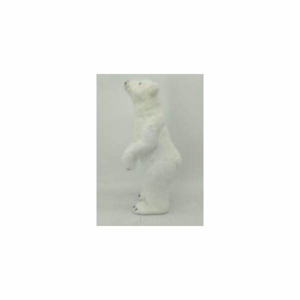 Dekorace Medvídek Vánoční dotek, 63 cm, bílá