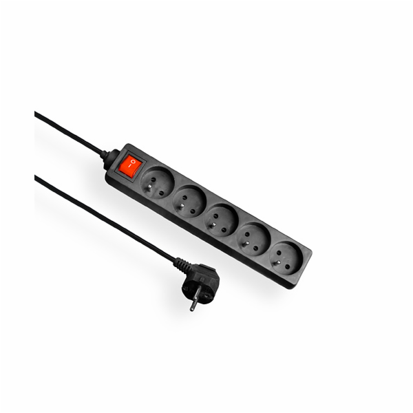 Elgotech Ekonomický prodlužovací kabel 5 zásuvek 1,5 m če...