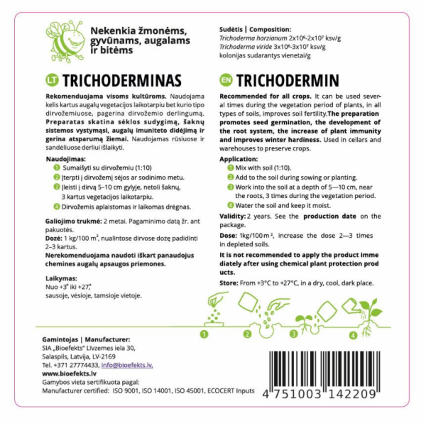 BIOEFEKTS Mikrobiologické hnojivo TRICHODERMIN, 2 kg