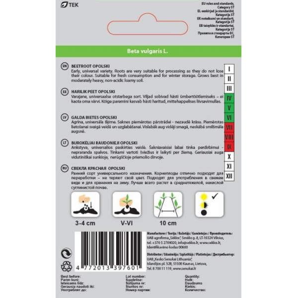 OKKO Seklos , řepa OPOLSKI, 2 st