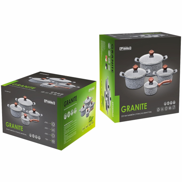 PROMIS Sada hrnců GRANITE, rendlík 16 cm, hrnce 20,24,28 ...
