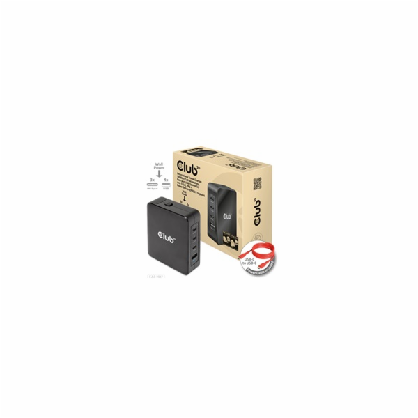 Club3D cestovní nabíječka 140W GaN technologie, 3xUSB-C, ...
