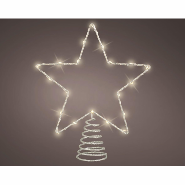 Dekorace hvězda s LED osvětlením, 27 cm, bílá