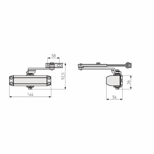 ABUS Zavírač dveří Abus AC7023, 40 - 80 kg