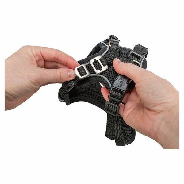 MFH Postroj pro psy Premium FlexMesh, černý, délka: 63-92...
