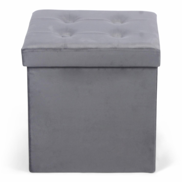 Pouf Domoletti, šedý, 38 cm x 38 cm x 38 cm