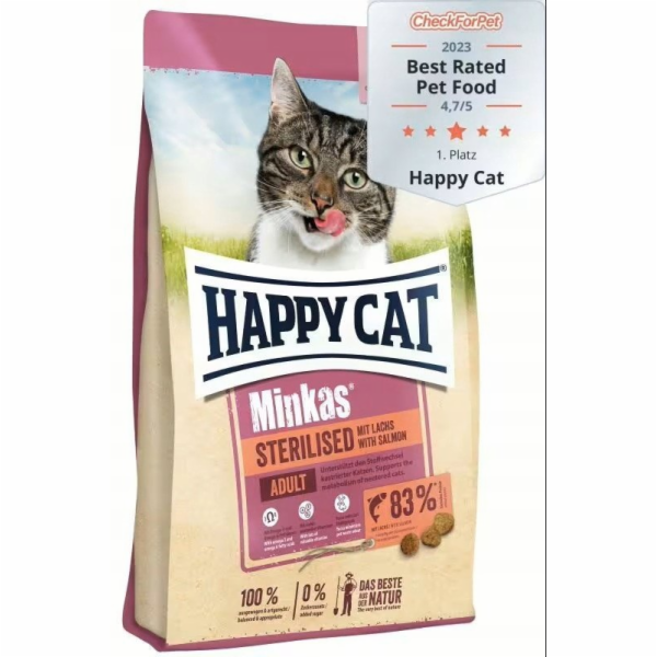 Happy Cat Minkas Sterilised Lachs, suché krmivo, pro ster...