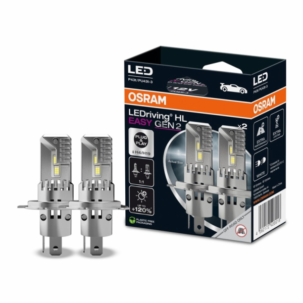 OSRAM Žárovka LEMP AUTO LED H4/H19 12V 1400/1800LM 2VNT