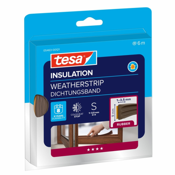 TESA TĚSNĚNÍ S E-PROFILEM EPDM HNĚDÉ 9X3,5MM 6M