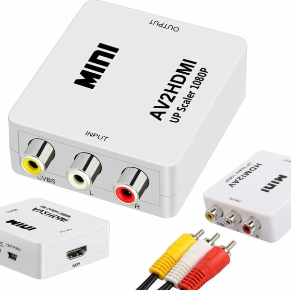 Sourcing AV RCA - HDMI (+Audio) konvertorový adaptér Bílý