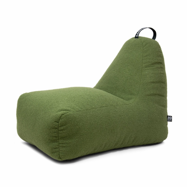 SOSOFT Sedací vak Chill XL Teddy, olivově zelený