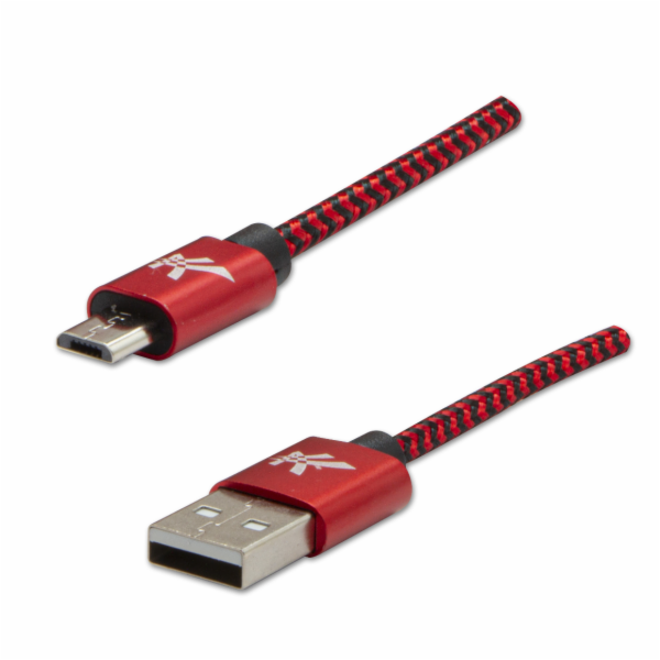 USB kabel Logo USB-A - microUSB 2 m Černočervený