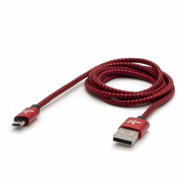 USB kabel Logo USB-A - microUSB 1 m Černočervený