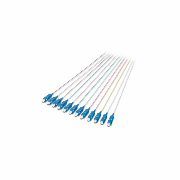 DIGITUS colored pigtails, SC OS2 09/125 µ, Simplex, 12pcs...
