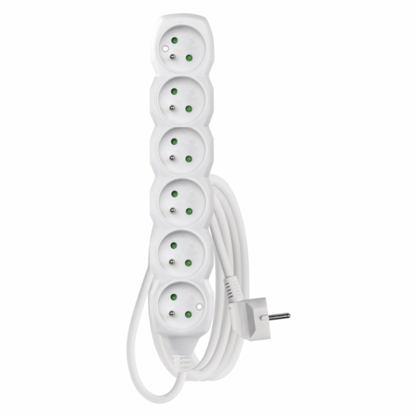 EMOS Prodlužovací kabel 6 zásuvek 2m, bílý