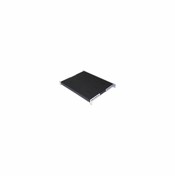 TRITON Police s perforací 19", 1U/550mm, nosnost 80kg, černá