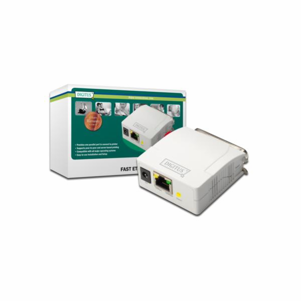 Digitus Paralelní tiskový server, 1 port, 1x RJ45, 1x M C...