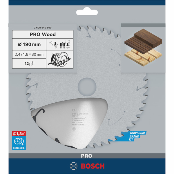 Pilový kotouč Bosch Speedline Wood, O 190 mm, 12T
