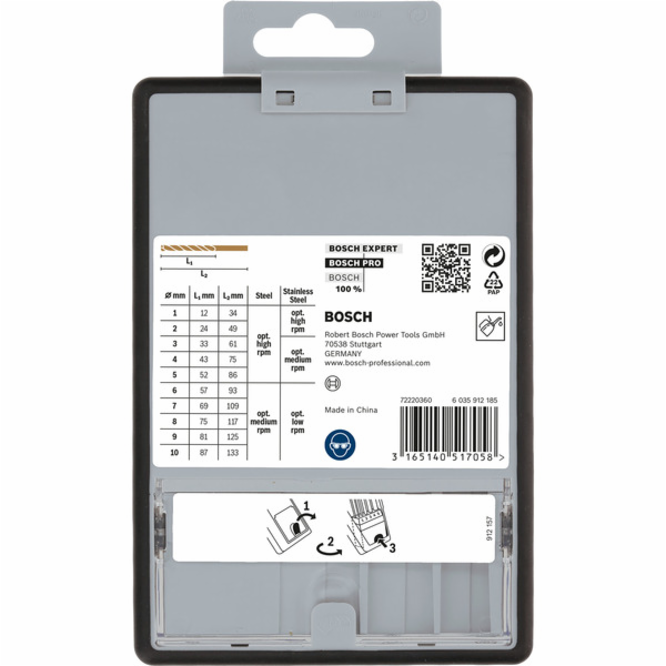 Sada vrtáků do kovu Bosch HSS-Co Robust Line, 10 kusů