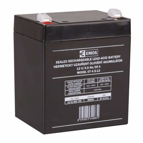 Emos baterie SLA 12V / 4.5 Ah, Faston 4.8 (187)