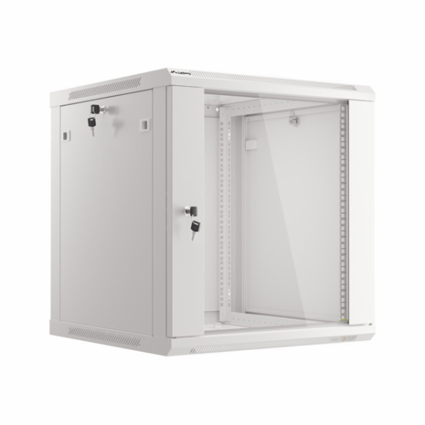 Nástěnný rack 19  12U 600X600mm šedý flat pack