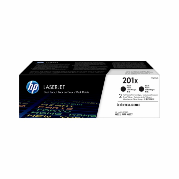 HP 201X tisková kazeta černá velká,CF400XD -2 pack