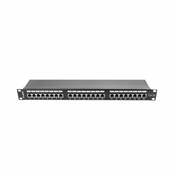 LANBERG PATCH PANEL 24 PORT 1U 19” CAT.5E SHIELDED BLACK