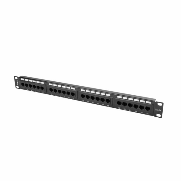Lanberg Patch panel 24 PORT 1U kat.5e černý PPU5-1024-B