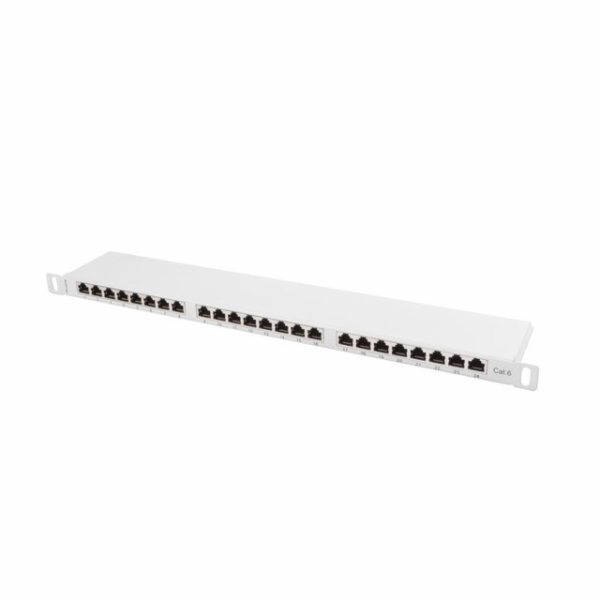 LANBERG PATCH PANEL 24 PORTŮ 0,5U 19" CAT.6 FTP STÍNĚNÝ ŠEDÝ