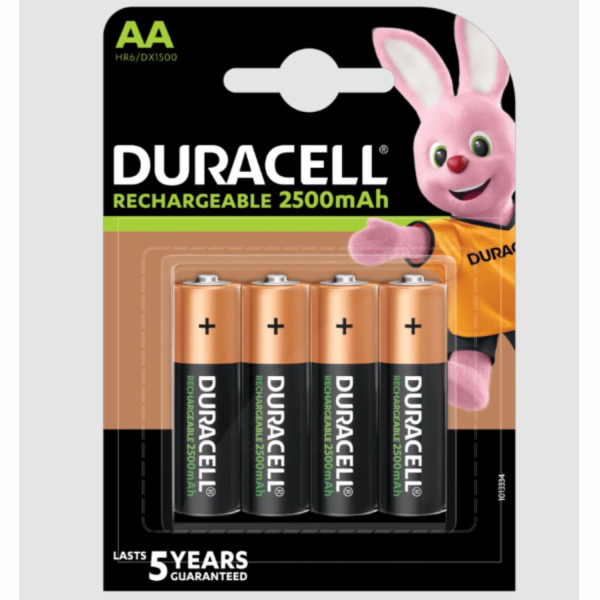 Duracell dobíjecí AA / R6 2500mAh 4ks.