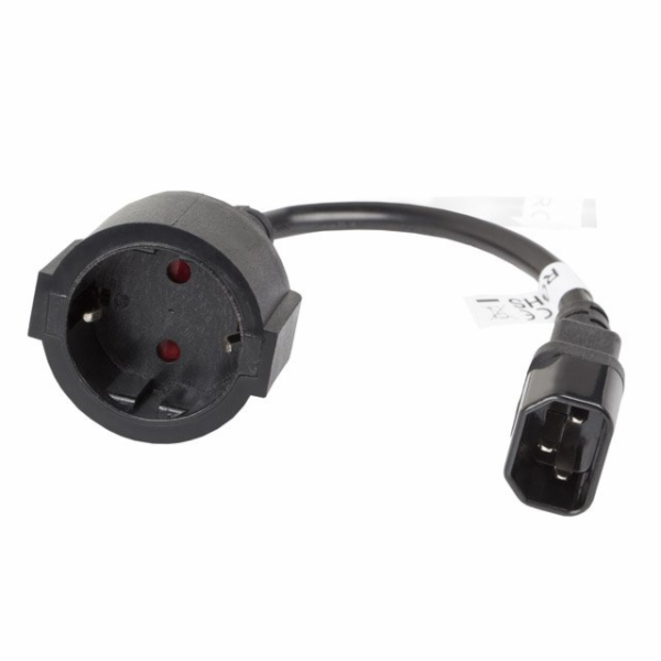 Lanberg IEC 320 C14 napájecí kabel – Schuko, 20 cm, černý...