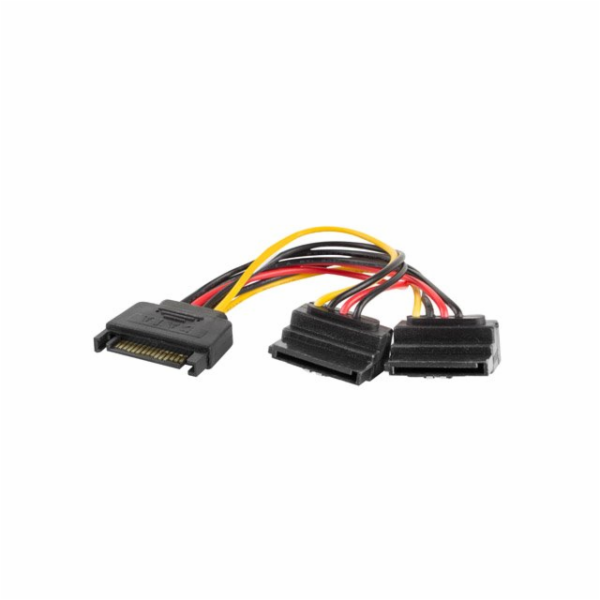 Lanberg POWER SATA KABEL (M) -> SATA (F) 90 X2 15CM LA...
