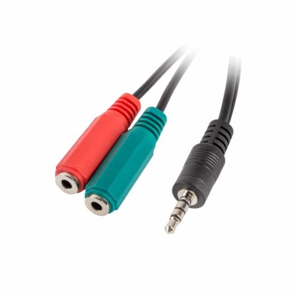 Lanberg Jack 3,5 mm - Jack 3,5 mm x2 0,2 m kabel černý (A...